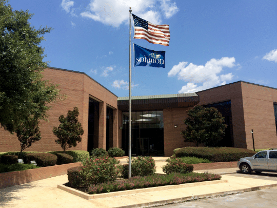 Front of building flags